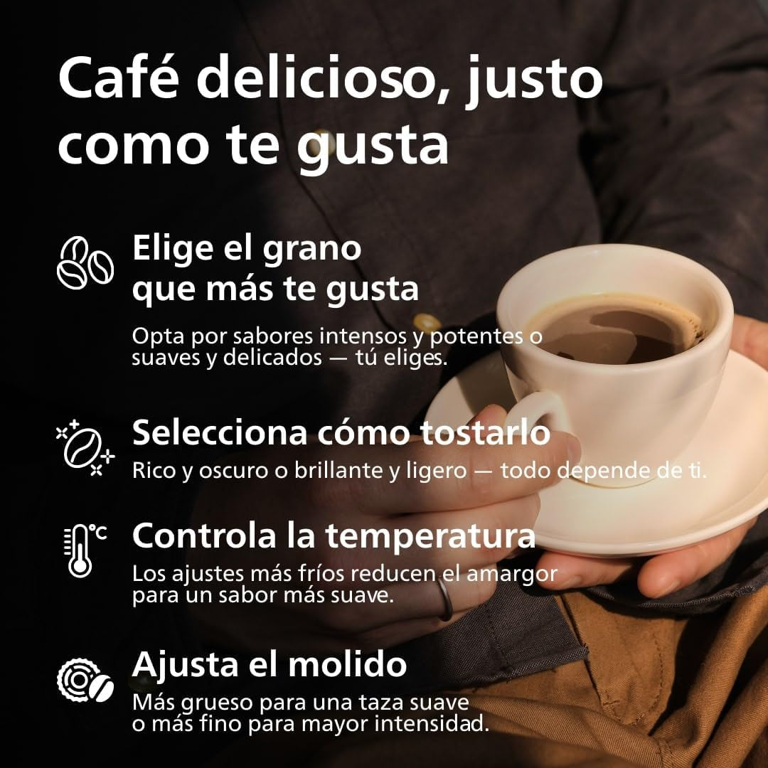 Philips Serie 2200 Cafetera Espresso Automática - 2 Cafés, Pantalla Táctil, Espumador De Leche Clásico, Molinillo Cerámico, Negro Mate (EP2220/10)