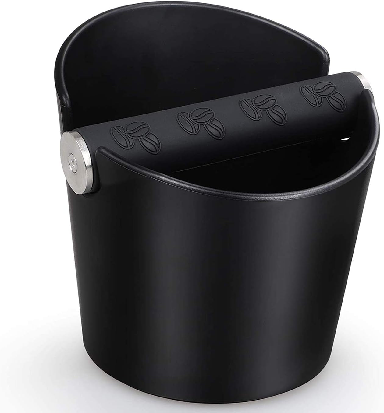 Coffee Knock Box Posos Cafe Cajon Para Posos De Cafe Caja De Posos De Café Barista Absorbente De Golpes Con Barra De Golpe De Metal Extraíble Y Base Antideslizante (Negro)