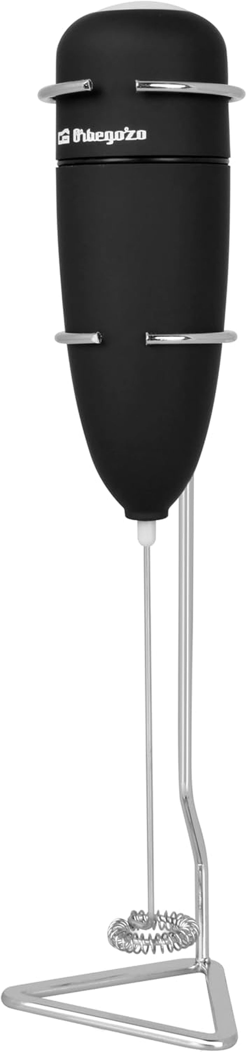 Orbegozo MN 3800 Espumador De Leche Eléctrico a Pilas 2Xaa, Batidora Para Café Y Capuccino, Leche Espumosa En Segundos, Tacto Suave, Fácil Limpieza, Incluye Soporte, Negro