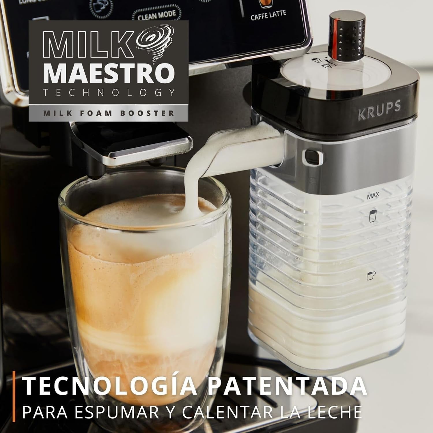 Krups Sensation Milk, Cafetera Superautomática, 6 Bebidas a Base De Café Y Café Con Leche, Tecnología Milk Maestro, Jarra De Leche Integrada, Fácil De Usar, Plateada Y Negra, EA912E10