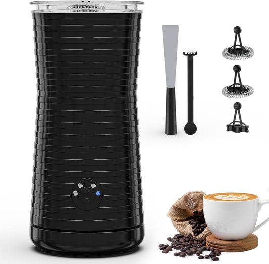 Morpilot Espumador De Leche Eléctrico, Calentador Leche 4 En 1, Para Espuma Caliente Y Fría, 240Ml 400W, Negro