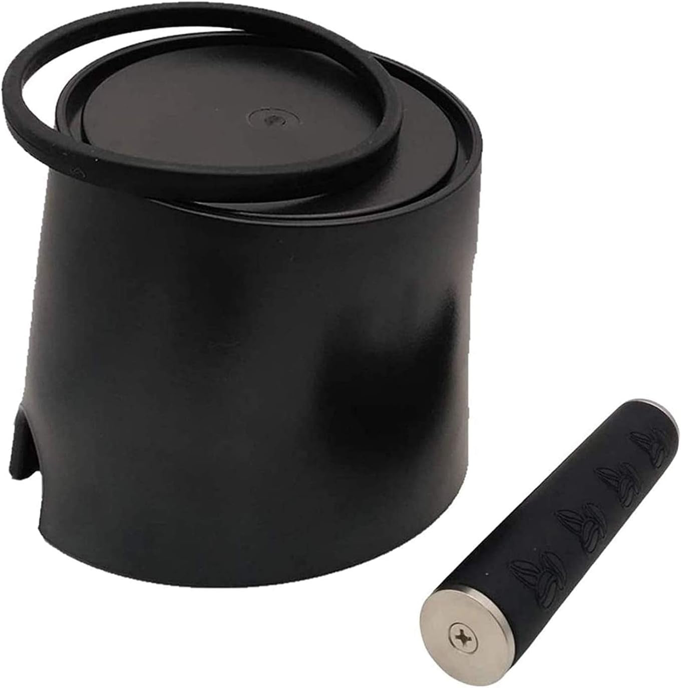 Coffee Knock Box Posos Cafe Cajon Para Posos De Cafe Caja De Posos De Café Barista Absorbente De Golpes Con Barra De Golpe De Metal Extraíble Y Base Antideslizante (Negro)