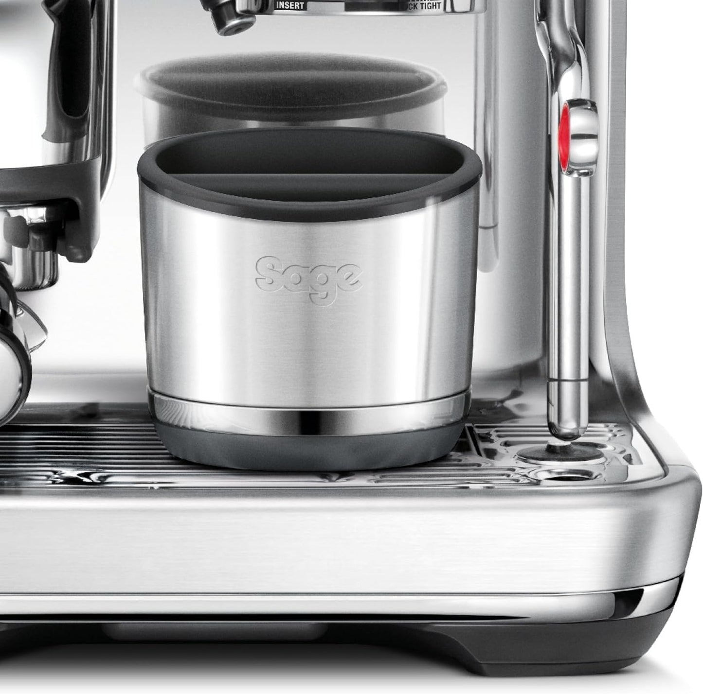 Sage Knock Box 10 - Para Desechar Sin Desorden Los Posos De Café - Almacena Hasta 10 Posos De Espresso, Acero Inoxidable