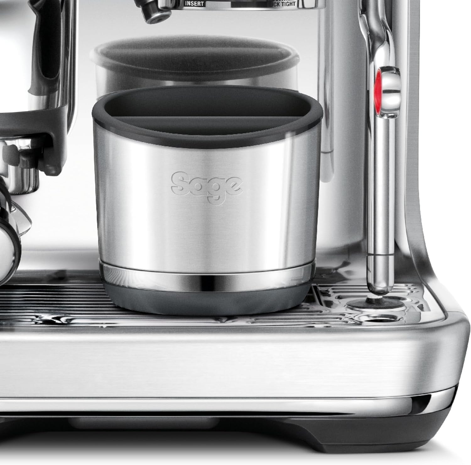 Sage Knock Box 10 - Para Desechar Sin Desorden Los Posos De Café - Almacena Hasta 10 Posos De Espresso, Acero Inoxidable