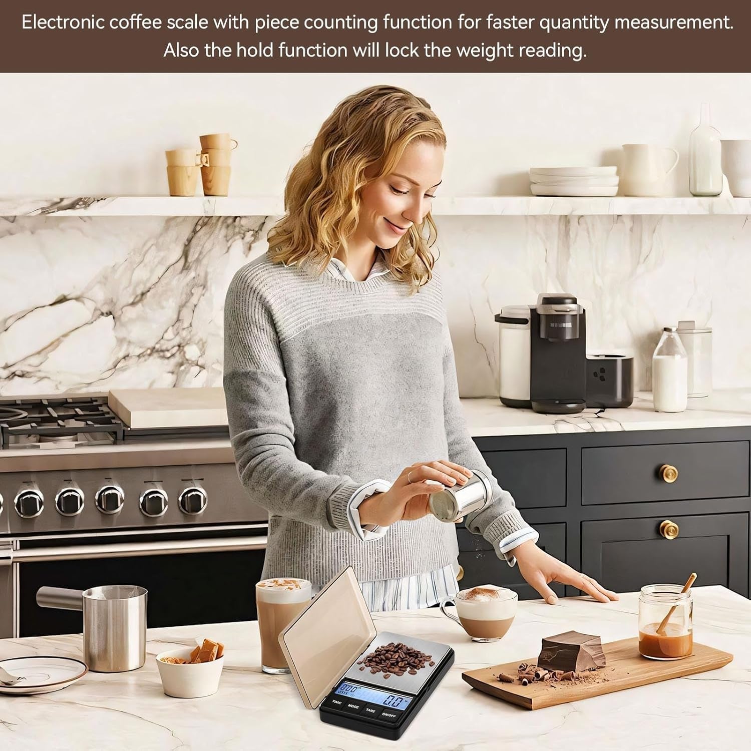 Báscula Pequeña Para Café Con Temporizador, Báscula Digital Portátil De Bolsillo Para Preparar Café Espresso, Báscula De Alta Precisión De 1000 G/0,1 G Con Función De Tara Para Uso En La Cocina, Café