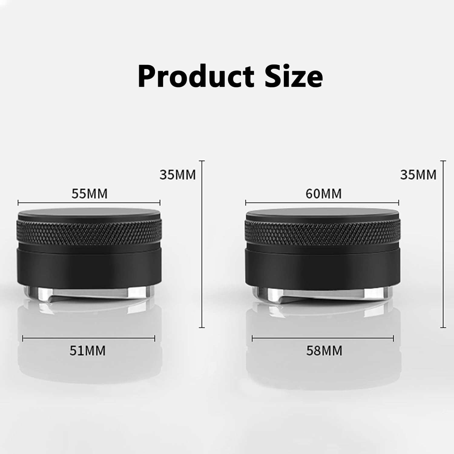 Distribuidor De Café Y Tamper De 58Mm, Nivelador De Café De Acero Inoxidable 304 Manipuladores De Mano Profesionales De Espresso, Profundidad Ajustable
