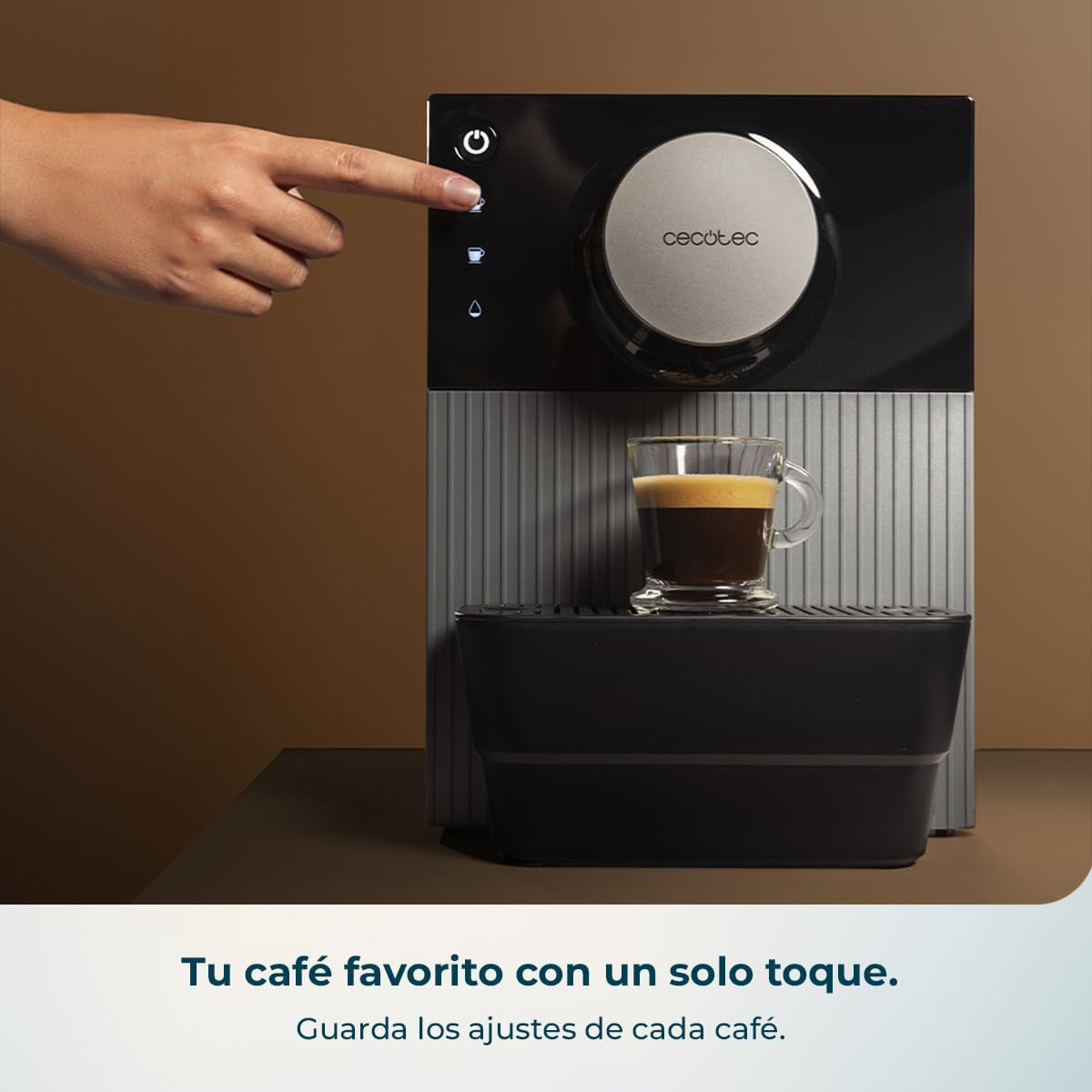 Cecotec Cafetera Superautomática Compacta Cremmaet Cube. 1350W, Sistema De Prensado De 10G, Sistema Pre-Infusión, 19 Bares, Sistema Thermoblock, 5 Niveles De Molienda, Panel De Control Táctil