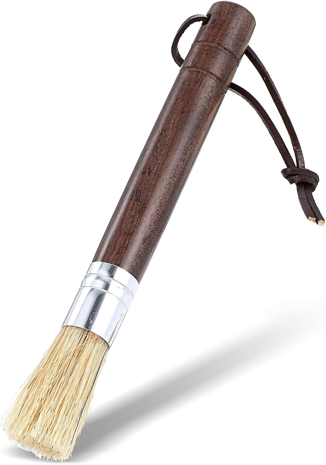 Barista - Brocha De Madera Con Cerdas Naturales, Cepillo Limpieza Para Café, Cepillo Portafiltros, Café Expreso Con Ergonómico (Marrón Oscuro)