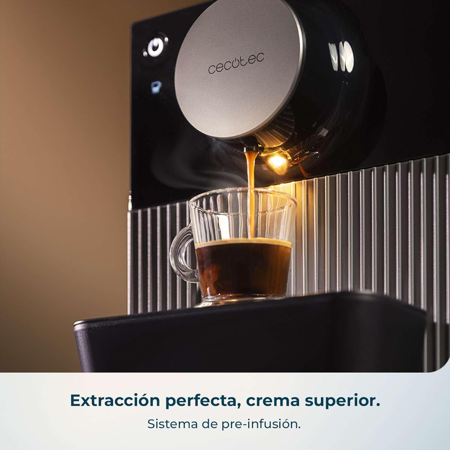Cecotec Cafetera Superautomática Compacta Cremmaet Cube. 1350W, Sistema De Prensado De 10G, Sistema Pre-Infusión, 19 Bares, Sistema Thermoblock, 5 Niveles De Molienda, Panel De Control Táctil